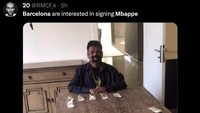 Upaya transfer Mbappe oleh Barcelona bisa dibilang aneh, mengingat Los Cules lagi bokek dan dikejar utang hingga miliaran euro. (Foto: Twitter)