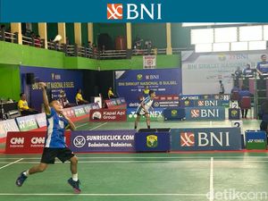 Foto: Aksi Muhammad Ahsan di BNI Sirnas B Sulsel 2023