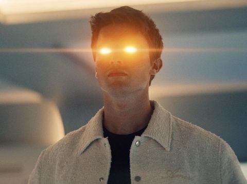 Serial Gen V (2023) Patrick Schwarzenegger sebagai Jason atau Golden Boy dalam serial Gen V (2023).