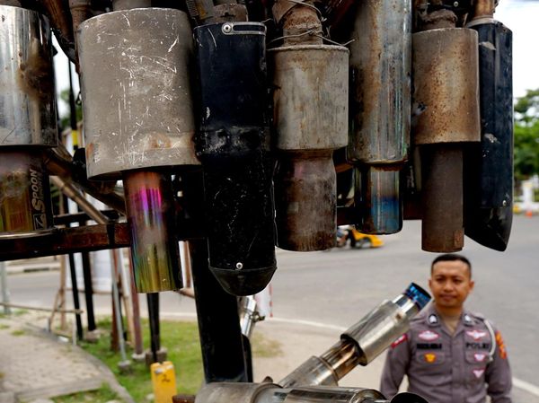Ini Tugu Knalpot Hasil Operasi Patuh