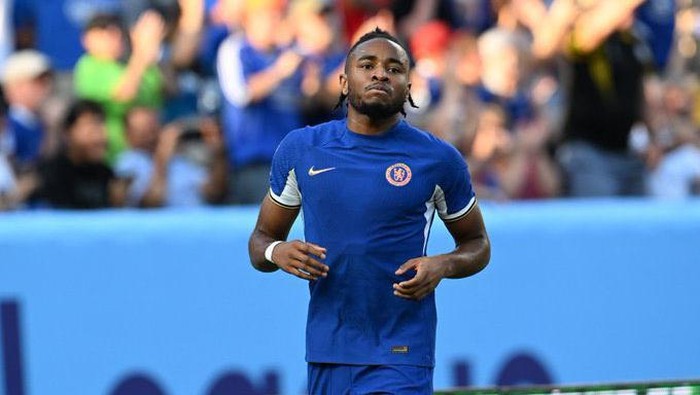 Christopher Nkunku di laga pramusim Chelsea.