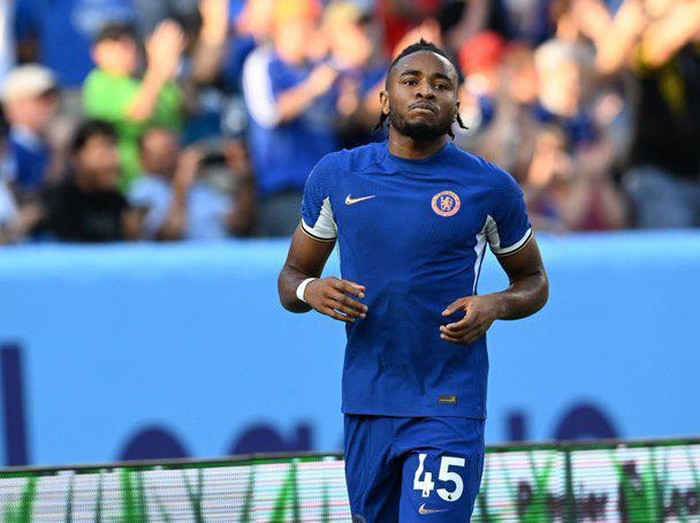 Christopher Nkunku di laga pramusim Chelsea.