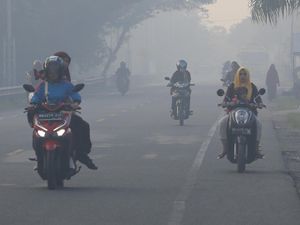 Aceh Barat Tertutup Asap Pekat Imbas Karhutla Aceh Barat Tertutup Asap Pekat Imbas Karhutla