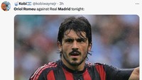 Fans juga menyamakan performa Romeu melawan Real Madrid dengan legenda AC Milan, Gennaro Gattuso. Galak, betul! (Foto: Twitter)