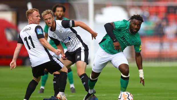 Soccer Football - Pre Season Friendly - Gateshead v Newcastle United - Gateshead International Stadium, Gateshead, Britain - July 15, 2023 Newcastle United's Allan Saint-Maximin in action Action Images via Reuters/Lee Smith
