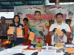 Polsek Kuta Ringkus 4 Pencuri Toko Oleh-oleh, Kerugian Rp 200 Juta