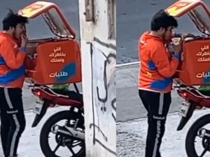 Duh! Pengantar Makanan Ini Tertangkap Basah Lahap Pesanan Pelanggan