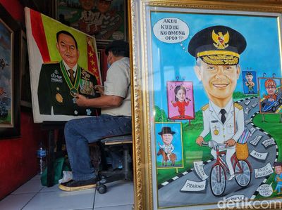 Gempita Bursa Capres di Kanvas Pelukis Pasar Baru