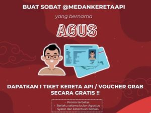 KAI Sumut Bagi Tiket Gratis Bagi Warga Bernama Agus, Ini Cara Dapatkannya