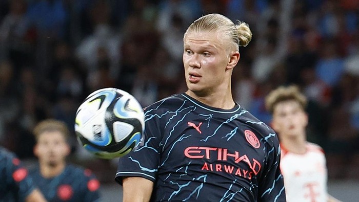 Soccer Football - Pre Season Friendly - Manchester City v Bayern Munich - Japan National Stadium, Tokyo, Japan - July 26, 2023 Manchester Citys Erling Braut Haaland in action REUTERS/Kim Kyung-Hoon