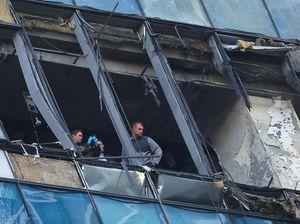 Gedung Perkantoran Rusia 2 Kali Kena Drone Ukraina, Begini Jadinya