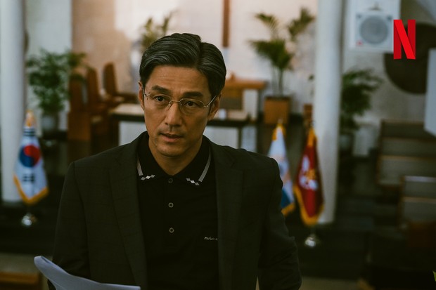 Ji Jin Hee sebagai Gu Jan Woo di D.P 2 / Foto : twitter.com/netflixkcontent Ji Jin Hee sebagai Gu Jan Woo di D.P 2 / Foto : twitter.com/netflixkcontent