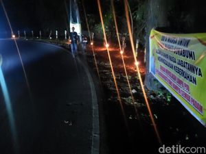 Protes Matinya PJU, Ribuan Obor Dipasang di Jalan Palabuhanratu