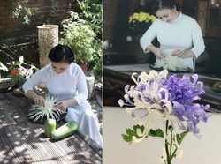 Keren! Seniman Vietnam Pahat Pepaya Muda Jadi Bunga Krisan hingga Peony