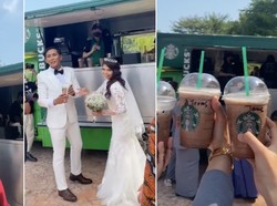 Mewah! Pengantin Ini Habiskan Rp 46,5 Juta Buat Hadirkan Truk Starbucks