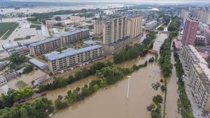 Foto Udara Banjir yang Menerjang China