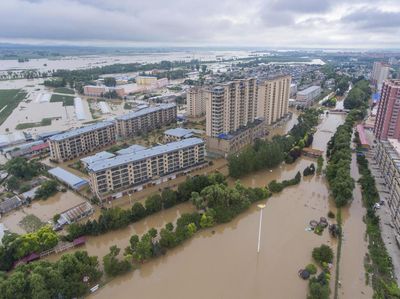 Foto Udara Banjir yang Menerjang China