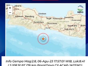 Gempa M 2,8 Guncang Perairan Cilacap