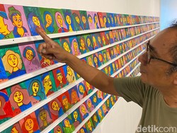 Melihat Warna-warni 1.000 Lukisan Wajah Hasil Karya Dwi Putro