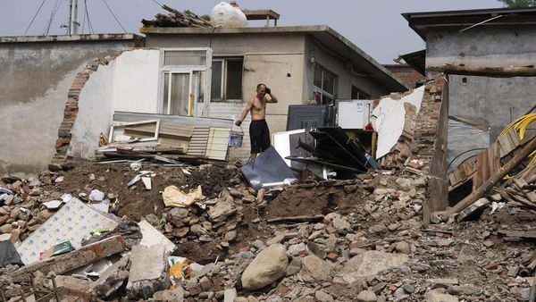 Penampakan Rumah Warga di China Hancur Usai Diterjang Topan Doksuri