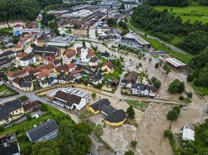 Potret Udara Banjir di Slovenia Potret Udara Banjir di Slovenia