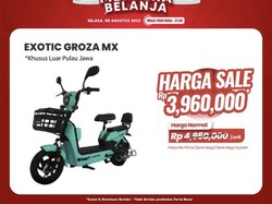 Cuma Hari Ini! Sepeda Listrik Diskon Jadi Rp 3,9 Juta di Transmart Medan