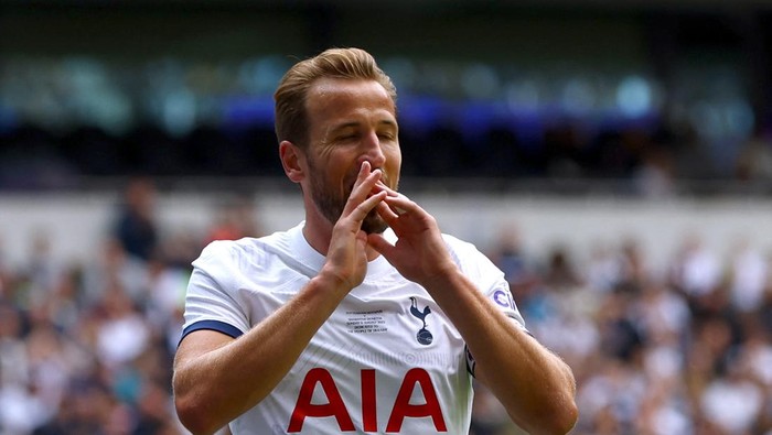 Soccer Football - Pre Season Friendly - Tottenham Hotspur v Shakhtar Donetsk - Tottenham Hotspur Stadium, London, Britain - August 6, 2023  Tottenham Hotspurs Harry Kane reacts REUTERS/Paul Childs