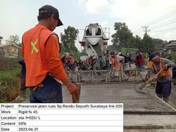 Perbaikan Jalan Bak Kubangan Lampung Tengah Bakal Selesai Desember 2023