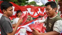 Omzet Penjual Bendera di Medan Capai Rp 1 juta Per Hari Lho