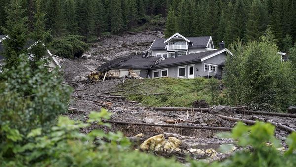 Badai Hans Sebabkan Banjir dan Longsor di Norwegia, Begini Potretnya