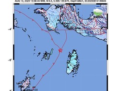 Gempa Terkini M 5,5 Guncang Kepulauan Aru Maluku, Terasa Kuat di Dobo