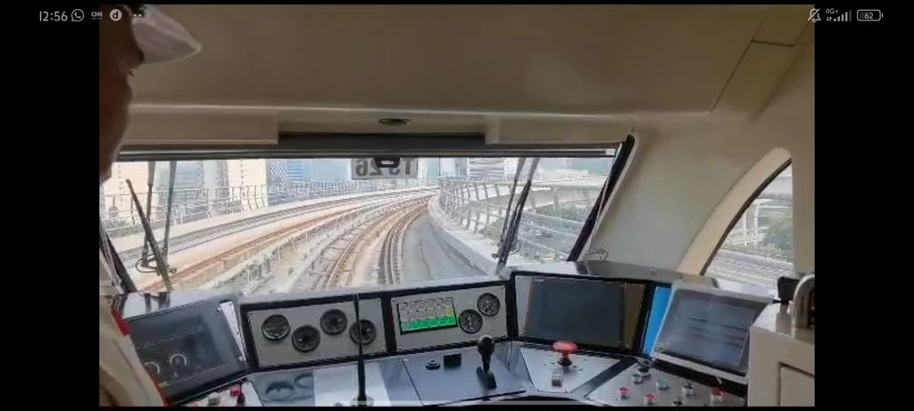 Penampakan dari dalam gerbong saat LRT melintasi longspan Gatsu-Kuningan (Tangkapan layar video Agus Suparto/Fotografer Presiden Jokowi)