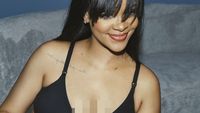 7 Potret Rihanna Pose Sambil Menyusui, Pakai Maternity Bra Ekspos Perut Hamil
