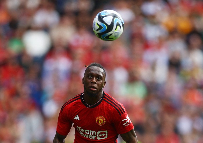 Soccer Football - Pre Season Friendly - Manchester United v Olympique Lyonnais - Murrayfield Stadium, Edinburgh, Scotland, Britain - July 19, 2023 Manchester Uniteds Aaron Wan-Bissaka in action Action Images via Reuters/Lee Smith