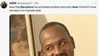 Sudah tarik tuas ekonomi, Barcelona pun bisa ikut bersaing dengan Chelsea dan Liverpool untuk tanda tangan Moises Caicedo. (Foto: Twitter)