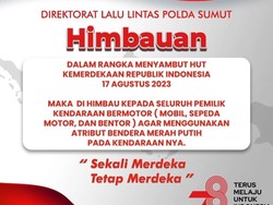 Polda Sumut Imbau Pengendara Pasang Atribut Merah Putih Sambut HUT ke-78 RI