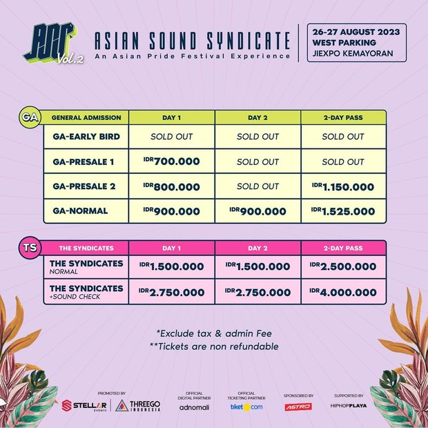 Poster festival 'Asian Sound Syndicate Vol. 2' Day 2/ Foto: instagram.com/asiansoundsyndicate.id Poster festival 'Asian Sound Syndicate Vol. 2' Day 2