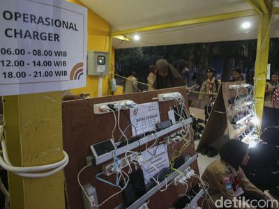 Penampakan Antrean Charger HP Para Anggota Pramuka di Rainas XII