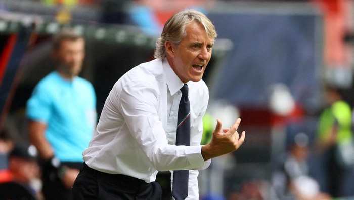 FILE PHOTO: Soccer Football - UEFA Nations League - Third Place Play Off - Netherlands v Italy -  De Grolsch Veste, Enschede, Netherlands. Roberto Mancini has resigned as head coach of the Italian national team, the countrys football federation (FIGC) said on Sunday Aug 13, 2023. REUTERS/Wolfgang Rattay/File Photo