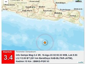 Dalam 2 Minggu, 9 Kali Gempa Berpusat di Selatan Blitar Dalam 2 Minggu, 9 Kali Gempa Berpusat di Selatan Blitar
