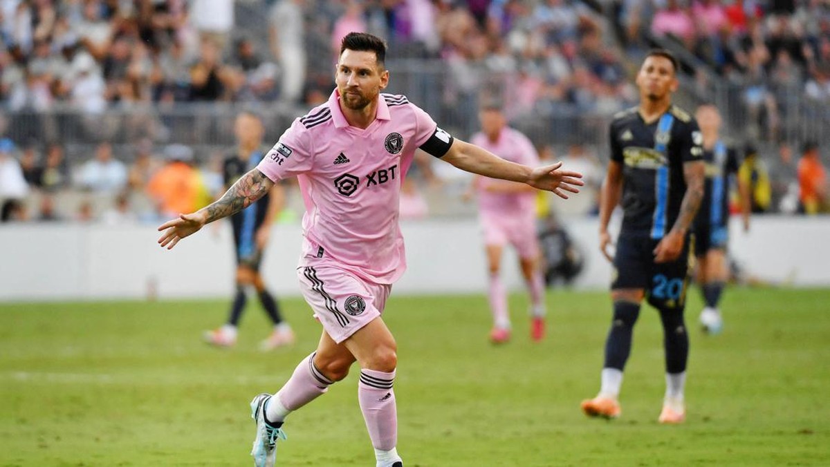 Messi membantu Miami lolos ke final Leagues Cup 2023. Foto: USA TODAY Sports via Reuters Con/Eric Hartline