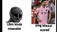 Lagi bete tapi mendadak jadi happy setelah Messi bikin gol lagi. Foto: dok. Internet/Twitter