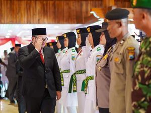Pesan Bupati Kediri Usai Kukuhkan 74 Anggota Paskibraka 2023