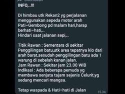 Heboh Pesan Jalan Pati-Gembong Rawan Begal, Polisi Turun Tangan