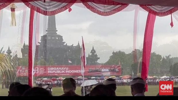 Pemprov Bali saat memperingati Hari Ulang Tahun (HUT) ke-78 Kemerdekaan Republik Indonesia di Lapangan Puputan Margarana Niti Mandala, Renon, Denpasar, Bali, Kamis (17/8).