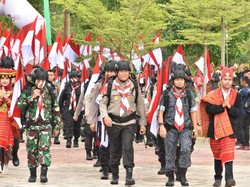 Polda Kepri Gelar Kirab Kebangsaan Merah Putih