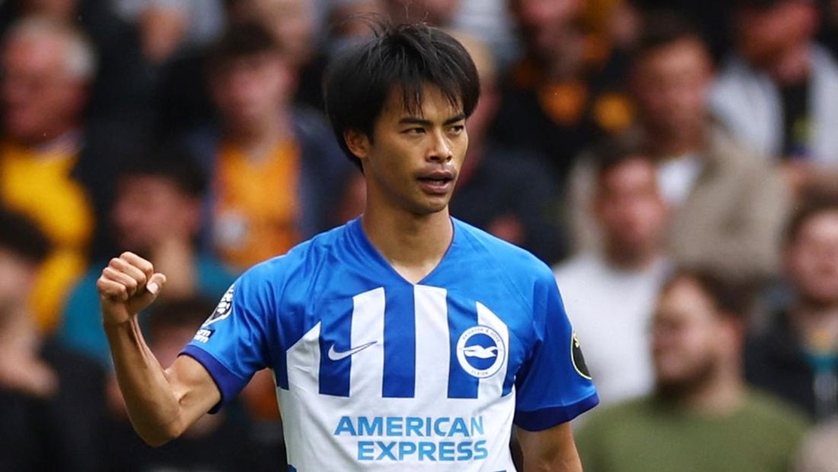 Kaoru Mitoma di laga Wolverhampton vs Brighton. (Foto: Action Images via Reuters/ANDREW BOYERS)