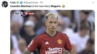 Fans terutama menyamakan Lisandro Martinez dengan bek MU lainnya, Harry Maguire. (Foto: Twitter)