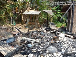 Sedih! Rumah Janda di Bangka Ludes Terbakar Saat Ditinggal ke RS