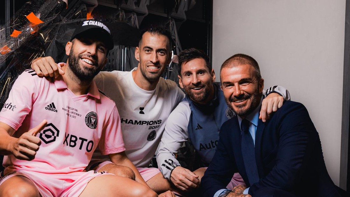 Alba, Busquets, Messi, dan Beckham. Foto: Dok. MLS